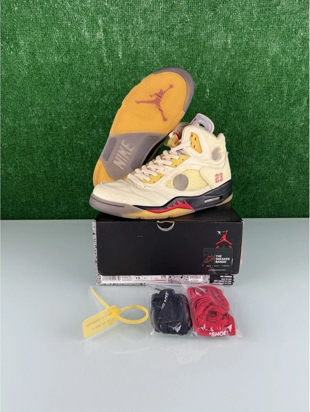 Size 10 - Jordan 5 SP x Off-White Mid Sail CLEAN!